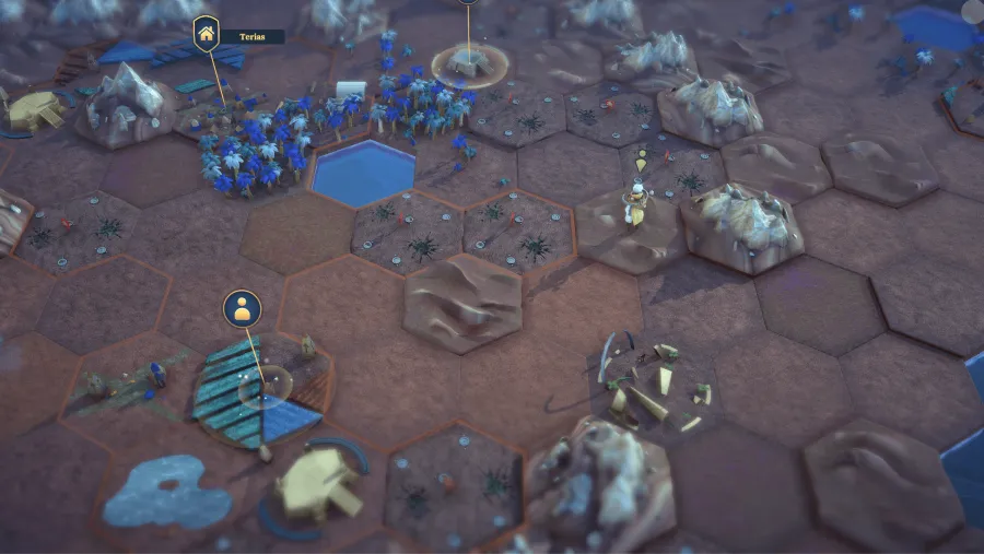 A screenshot showing gameplay from the game Sharmila, developed by WFP and Chaos Theory Games